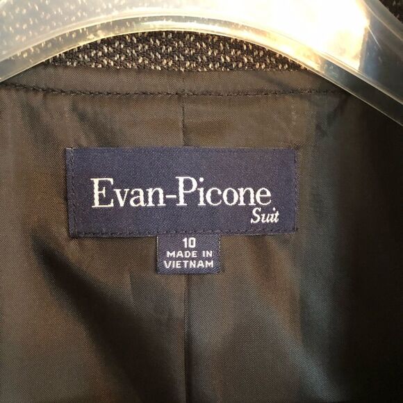 Evan Picone Suit Blazer & Skirt Brown Tweed Size 10 - Picture 8 of 12